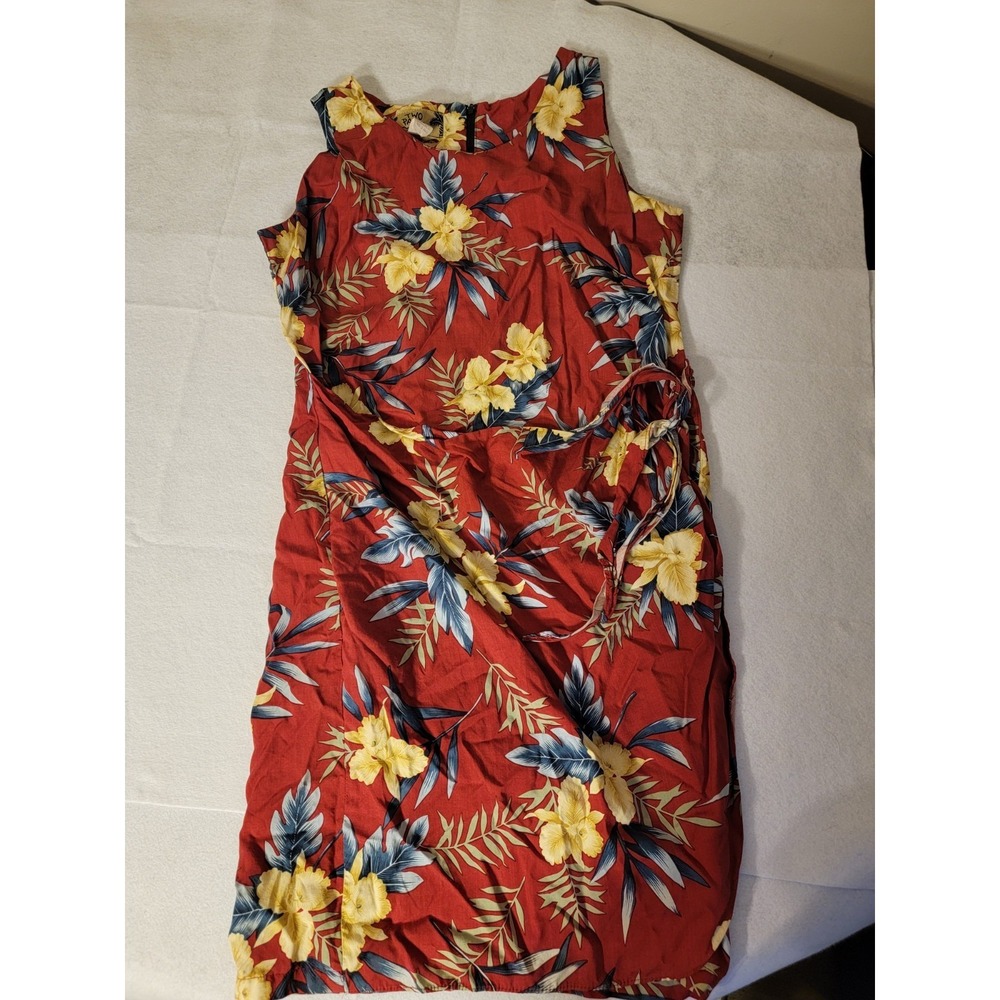 Hawaiian‎ Christmas  100% Silk  Mini Wrap Dress- Tropical.  Size Large